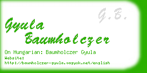 gyula baumholczer business card
